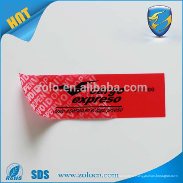 Commande personnalisée Non-transfert Emballage papier papier autocollant de garantie